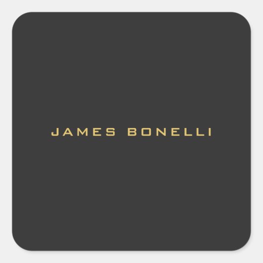 Runde Ecke Grau-Gold-Farbe Beruflich Quadratischer Aufkleber (Vorderseite)