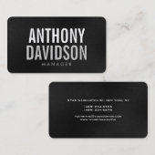 Runde Ecke Gray Bold Text Business Card Visitenkarte (Vorne/Hinten)