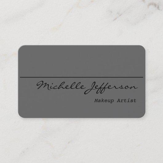 Runde Ecke Makeup Artist Gray Business Card Visitenkarte (Vorderseite)