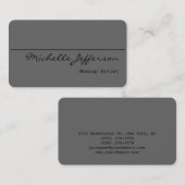 Runde Ecke Makeup Artist Gray Business Card Visitenkarte (Vorne/Hinten)