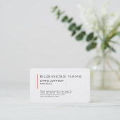 Runde Ecke Orange White Manager Business Card Visitenkarte (Stehend Vorderseite)