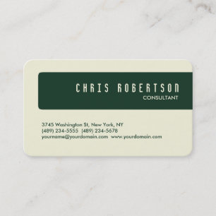Runde Ecke Phthalo Green Beige Business Card Visitenkarte