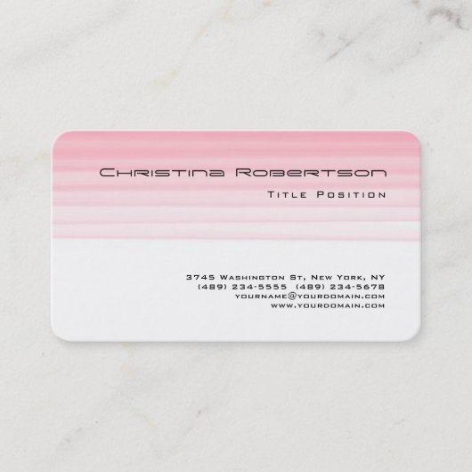 Runde Ecke Rosa Weiße, bezaubernde Feminine Visitenkarte (Vorderseite)