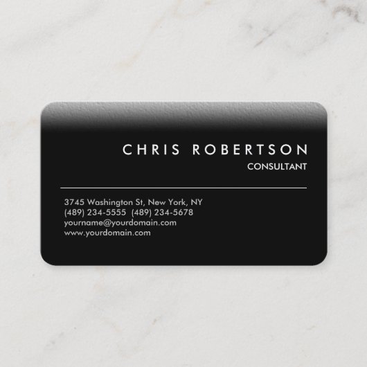 Runde Ecke Schwarz Grau Charming Business Card Visitenkarte (Vorderseite)