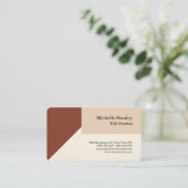 Runde Ecke Signatur Creme Moderne Minimalistisch Visitenkarte (Stehend Vorderseite)