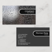 Runde Edge-Tag - Regen auf einem Fenster Visitenkarte (Vorne/Hinten)