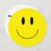 Runde Einladungen zum Thema "Happy Face" (Vorne/Hinten)