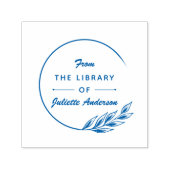 Runde elegante Blätter Benutzerdefinierte Biblioth Permastempel (Design)