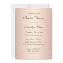 Runde Elegante Blush Bridal Dusche Einladungen