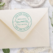 Runde Elegante Hochzeit-Rücksendeadresse Permastempel