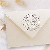 Runde Elegante Hochzeit-Rücksendeadresse Permastempel