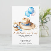 Runde 'Em Up - Cowboy Babydusche Einladung (Stehend Vorderseite)