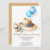 Runde 'Em Up - Cowboy Babydusche Einladung (Vorne/Hinten)