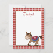 Runde 'Em Up Western Pferd 4x5 Wohnung Vielen Dank Einladung (Vorderseite)