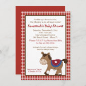 Runde Em Up Western Pferdekinderdusche Einladung (Vorne/Hinten)