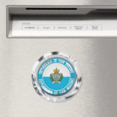 Runde Emblem San Marino Magnet (In Situ (Geschirrspüler))