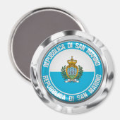 Runde Emblem San Marino Magnet (Vorderseite/Rückseite)