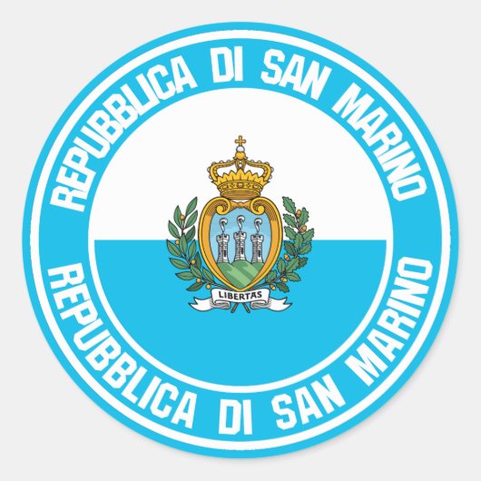 Runde Emblem San Marino Runder Aufkleber (Vorderseite)