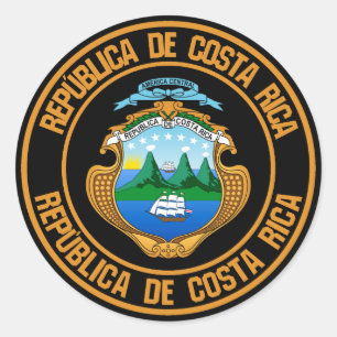 Runde Embleme aus Costa Rica Runder Aufkleber