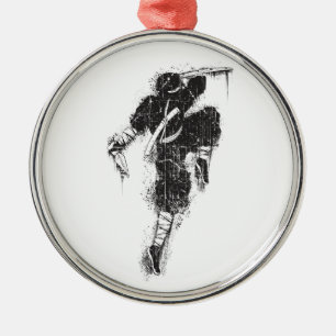 Runde erstklassige Ninja Verzierung Silbernes Ornament