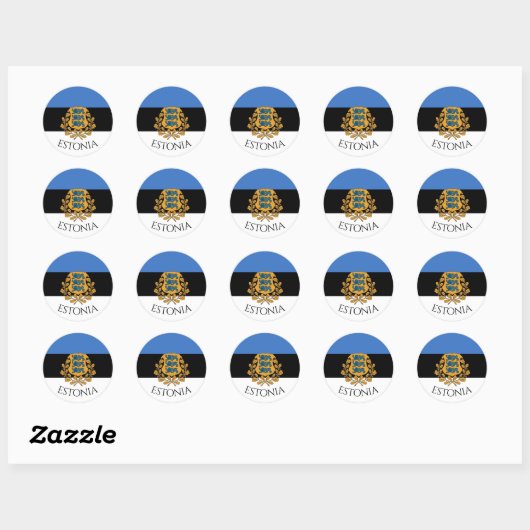 Runde Estland Sticker! Runder Aufkleber (Blatt)