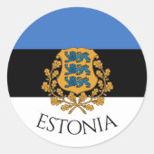 Runde Estland Sticker! Runder Aufkleber (Vorderseite)