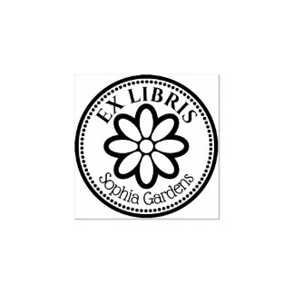 Runde Ex Libris - 6 Blume Gummi Briefmarke Gummistempel