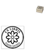 Runde Ex Libris - 6 Blume Gummistempel (Stempel)