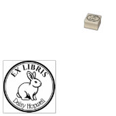 Runde Ex Libris Kaninchen Gummistempel (Stempel)