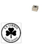 Runde Ex Libris - Kleeblatt/Kleber-Gummi Stein Gummistempel (Stempel)