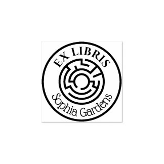 Runde Ex Libris Labyrinth 02 Gummistempel