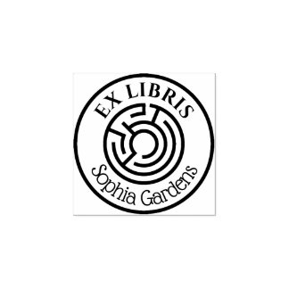 Runde Ex Libris Labyrinth 03 Gummistempel