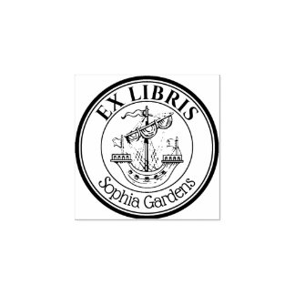 Runde Ex Libris Lymphad Briefmarke Gummi Gummistempel