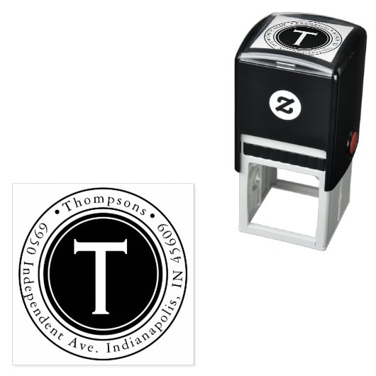 Runde Familienname Rücksendeadresse Selbstfarbige  Permastempel (Beispiel)