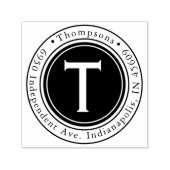 Runde Familienname Rücksendeadresse Selbstfarbige Permastempel (Design)