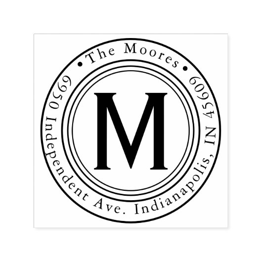 Runde Familienname Rücksendeadresse Selbstfarbige Permastempel (Design)