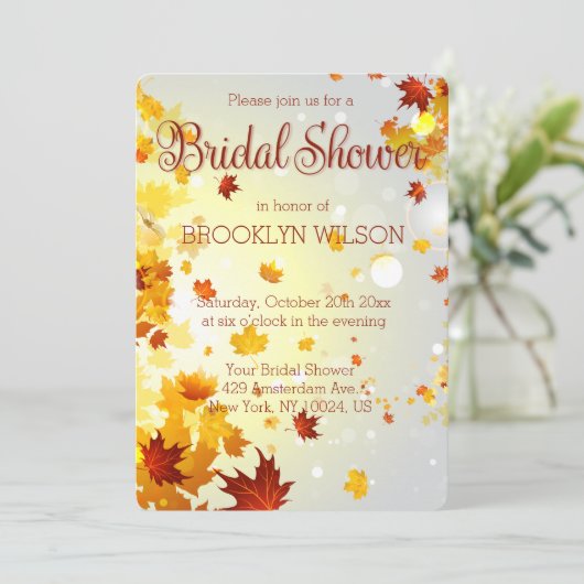 Runde farbige Herbstdusche Einladungen (Stehend Vorderseite)