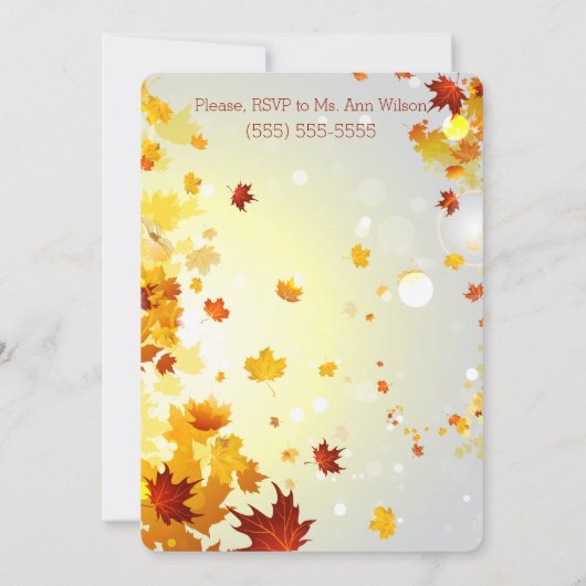 Runde farbige Herbstdusche Einladungen (Rückseite)