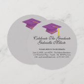 Runde Feiern Einladung zur Lila Graduate Cap (Vorne/Hinten)