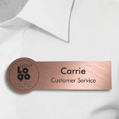 Runde Firmenlogos Metallische gebürstete Kupfer-Na Namensschild