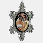 Runde Foto/Jahr Schneeflocke Schneeflocken Zinn-Ornament (Links)