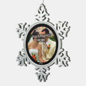 Runde Foto/Jahr Schneeflocke Schneeflocken Zinn-Ornament (Rechts)