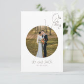 Runde Foto Save the Date Minimalistischer Umschlie Begleitkarte (Stehend Vorderseite)