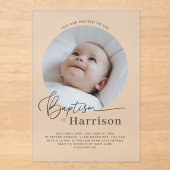 Runde Foto Taufe Einladung (Vorderseite)