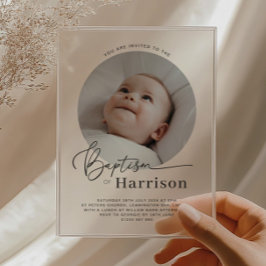 Runde Foto Taufe Einladung