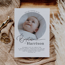 Runde Foto Taufe Einladung