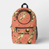 Runde Foto- und Texthunde im Weltraum Bedruckter Rucksack (Vorderseite)