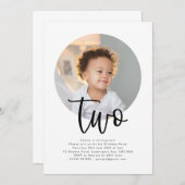 Runde Foto Zwei Geburtstage Einladung (Vorne/Hinten)