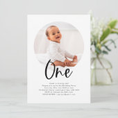 Runde Fotos Einladung zum Geburtstag (Stehend Vorderseite)