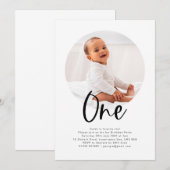 Runde Fotos Einladung zum Geburtstag (Vorne/Hinten)